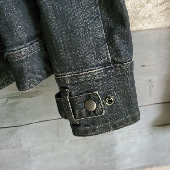 SIZE 10 TALBOTS BLACK WASHED OUT JEAN JACKET - Picture 9 of 9